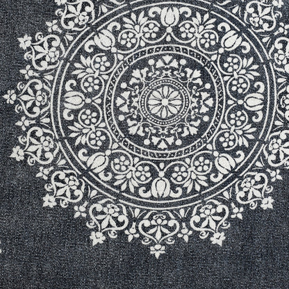 24" X 36" Stonewashed Blue Medallion Pillow Style Pet Bed With Removable Cover