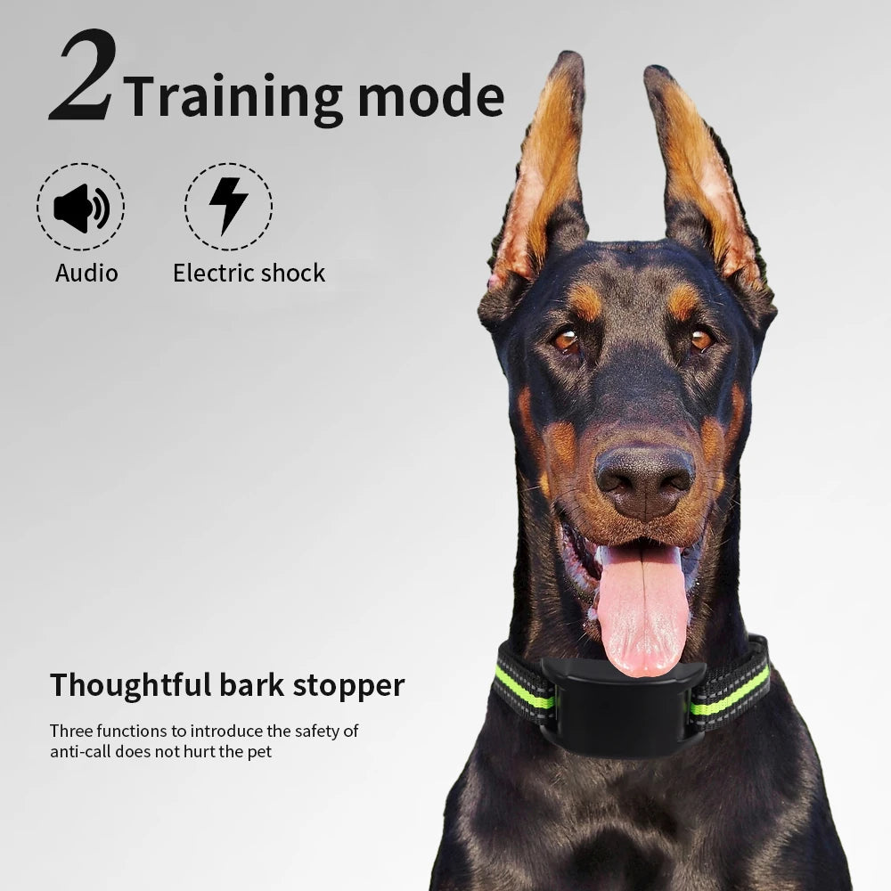 Dog Training Collar Anti-barking Collar Automatic Anti Bark Dog Collar USB Rechargeable Dog Trainer Electric Shock Beep